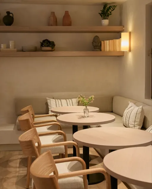 interior de cafetería moderna en Torrelodones 